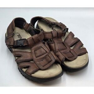Teva B14 Brown Leather Mens 12 Fisherman Waterproof Sport Sandal 6553 Y2K Chunky